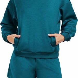 NWT Teal Women's Sweatshirt and Shorts Set